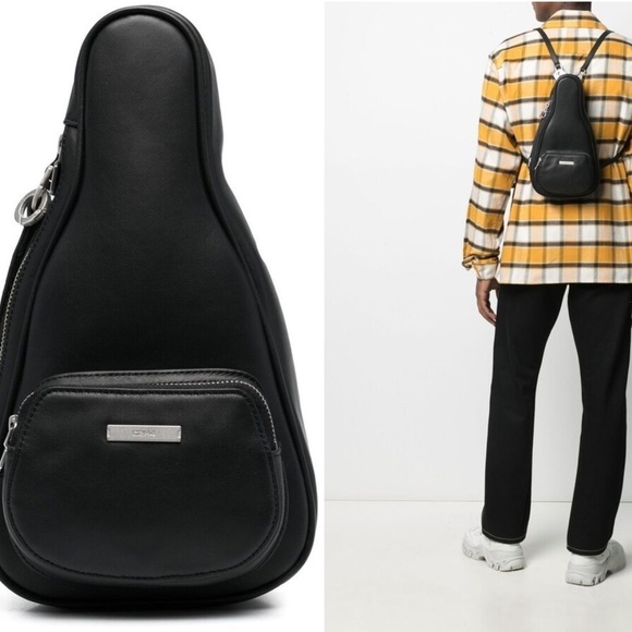 C2H4 Other - C2H4 Black Leather Mini Guitar Back Pack NWT